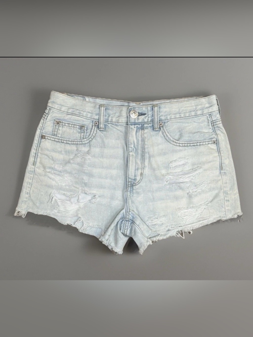 American Eagle Vintage Hi-Rise Festival Denim Shorts Distressed Sz 6 Msrs 30x3